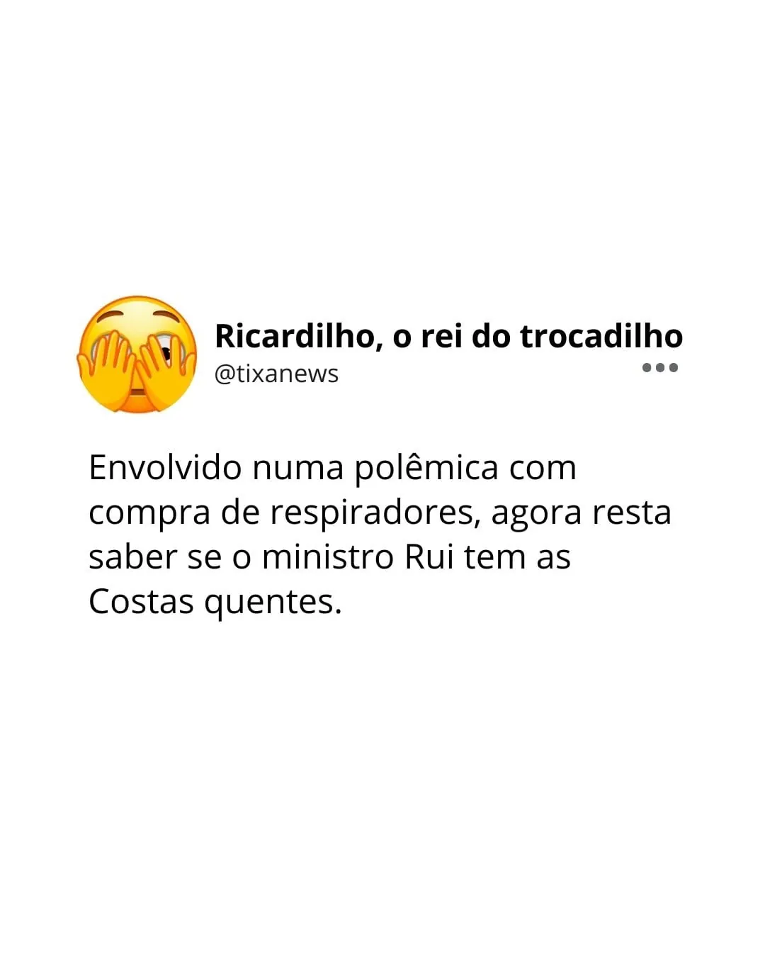 Capa: Ricardilho de Costas quentes