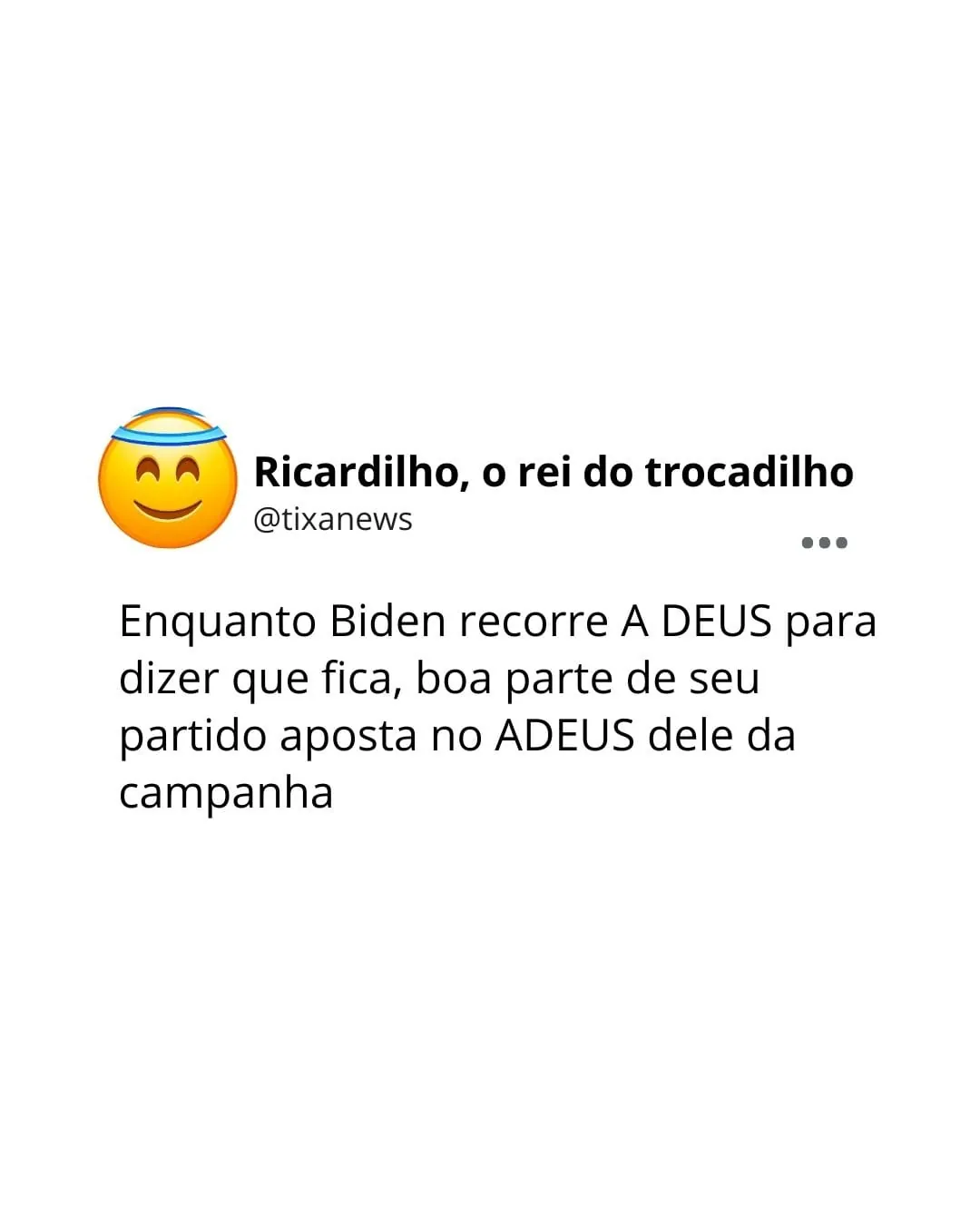 Capa: Ricardilho: Biden vai ver Deus ou dar adeus?