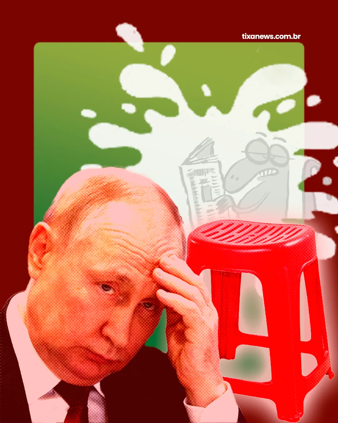 Capa: Alô, companheiro Putin! Caí.