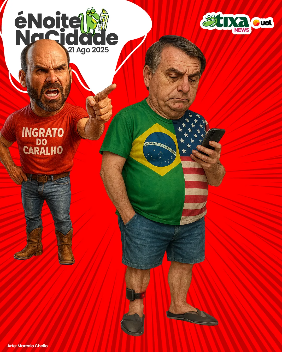 Capa: Bolsonaro não estava muito a fim de agradecer Trump