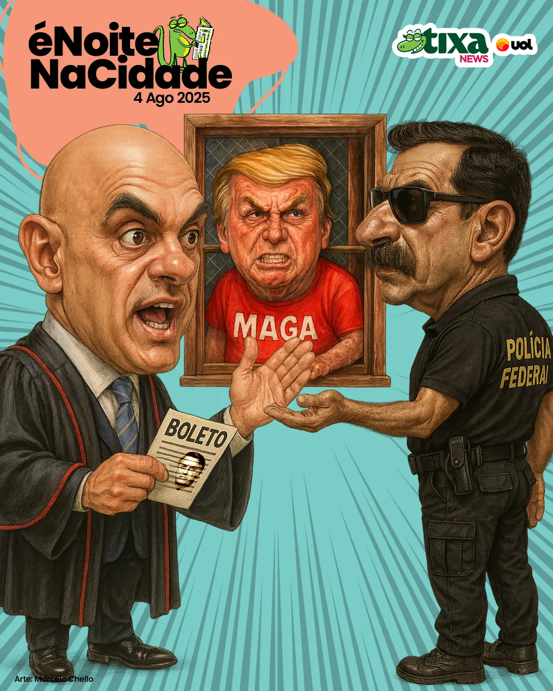 Capa: Xandão parcela prisão de Bolsonaro (no boleto)