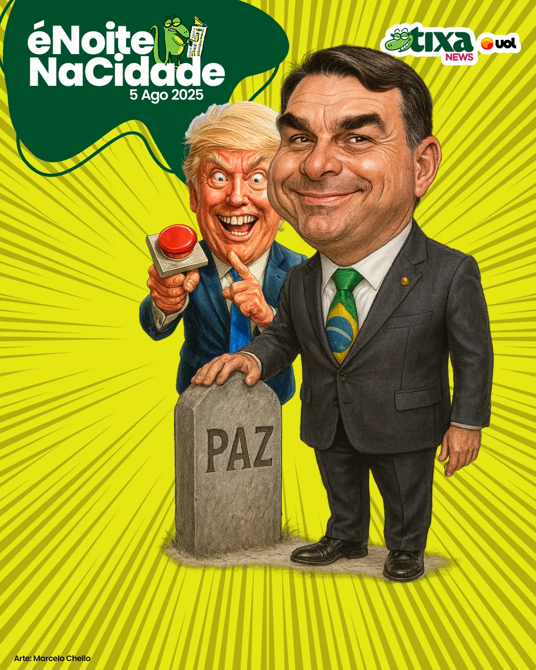 Capa: Pacote da Paz com lápide escrita por Flavio Bolsonaro